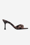 Valmenti Kadın Tekstil Leopar Topuklu Terlik 932 Y278 BN TRLK Y26 LEOPAR SATEN