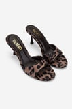 Valmenti Kadın Tekstil Leopar Topuklu Terlik 932 Y278 BN TRLK Y26 LEOPAR SATEN