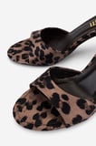 Valmenti Kadın Tekstil Leopar Topuklu Terlik 932 Y278 BN TRLK Y26 LEOPAR SATEN