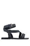 Janet&Janet Kadın Suni Deri Siyah Düz Sandalet 1215 J850 BN SNDLT Y26 BLACK