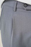 P 1148 Comfort Fit Gofre Kumaş Pileli Pamuk Casuel Gri Pantolon