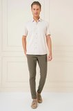 P 1144 Slim Fit Yan Cepli Düz Esnek Casuel Haki Pantolon