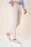 P 1144 Slim Fit Yan Cepli Düz Esnek Casuel Kum Pantolon