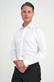Slim Fit %100 Pamuk Non Iron Kumaş Klasik Beyaz Gömlek Gk 734