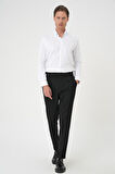 Gk 736 Slim Fit Düğmeli Yaka Pamuklu Klasik Beyaz Gömlek