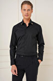 G 1577 Slim Fit Siyah Klasik Gömlek