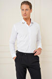 G 1577 Slim Fit Beyaz Klasik Gömlek