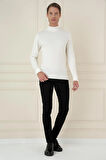 TR 876 Slim Fit Ekru Klasik Triko