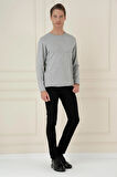 TR 875 Slim Fit Gri Klasik Triko