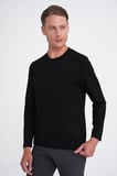 Ts 892 Comfort Fit Bisiklet Yaka Uzun Kol Casuel Siyah Tişört