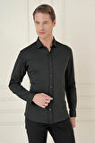 G 1580 Slim Fit Siyah Klasik Gömlek
