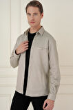 G 1581 Slim Fit Bej Klasik Gömlek
