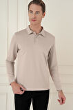 TS 893 Slim Fit Bej Spor T-Shirt