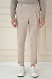 P 1167 Slim Fit Bej Spor Pantolon