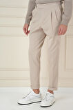 P 1167 Slim Fit Bej Spor Pantolon