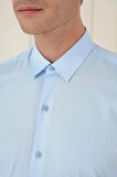 Gk 745 Slim Fit Pamuk Uzun Kol Klasik Mavi Gömlek 