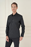 GK 747 Slim Fit Siyah Klasik Gömlek