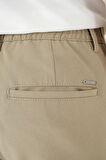 Slim Fit Beli Lastikli Esnek Pamuklu Bej Casual Pantolon P 1171