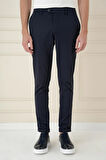 Comfort Fit Beli Lastikli Esnek Casual Lacivert Pantolon P 1173