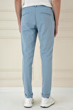 Comfort Fit Beli Lastikli Esnek Casual Havacı Mavi Pantolon P 1173