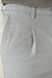 P 1174 Comfort Fit Gofre Dokulu Beli Lastikli Pileli Gri Jogger Pantolon