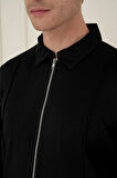 Slim Fit Fermuarlı Yan Cep Mevsimlik Casual Siyah Mont Mt 174