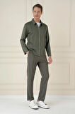 Slim Fit Fermuarlı Yan Cep Mevsimlik Casual Haki Mont Mt 174
