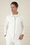 Slim Fit Fermuarlı Yan Cep Mevsimlik Casual Ekru Mont Mt 174