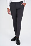Slim Fit Yan Cepli Düz Esnek Casual Antrasit Pantolon P 1144
