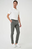 Slim Fit Yan Cepli Düz Esnek Casual Su Yeşili Pantolon P 1144