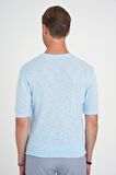 Comfort Fit Bisiklet Yaka Kısa Kol Spor Mavi Triko Tr 881
