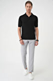 Tr 880 Comfort Fit Polo Yaka Pamuklu Kısa Kol Casuel Siyah Triko Tişört