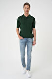 Tr 880 Comfort Fit Polo Yaka Pamuklu Kısa Kol Casuel Yeşil Triko Tişört