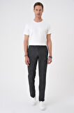 Comfort Fit Kırçıllı Beli Lastikli Siyah Jogger Pantolon P 1176