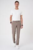 Comfort Fit Gofre Dokulu Beli Lastikli Vizon Jogger Pantolon P 1177
