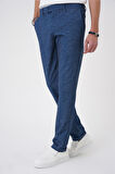 Comfort Fit Kırçıllı Beli Lastikli Gece Mavisi Jogger Pantolon P 1176