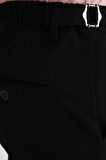 Comfort Fit Beli Lastikli Yandan Tokalı Esnek Siyah Jogger Pantolon P 1178