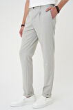 P 1182 Comfort Fit Beli Lastikli Pileli Gri Jogger Pantolon 