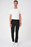 Comfort Fit Beli Lastikli Siyah Jogger Pantolon  P 1183
