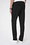 Comfort Fit Beli Lastikli Siyah Jogger Pantolon  P 1183