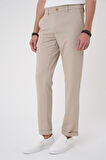 Comfort Fit Beli Lastikli Bej Jogger Pantolon  P 1183