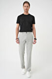 Comfort Fit Beli Lastikli Gri Jogger Pantolon  P 1183