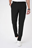 Comfort Fit Beli Lastikli Siyah Jogger Pantolon  P 1184