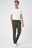 Comfort Fit Beli Lastikli Haki Jogger Pantolon  P 1184