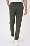 Comfort Fit Beli Lastikli Haki Jogger Pantolon  P 1184