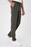 Comfort Fit Beli Lastikli Haki Jogger Pantolon  P 1184