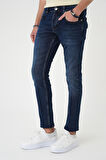 Denim 133 Slim Fit Beş Cepli Likralı Yıkamalı Koyu Mavi Jean Pantolon