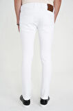 Slim Fit Beş Cep Likralı Beyaz Jean Pantolon Denim 134