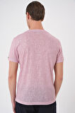 Ts 902 Comfort Fit Bisiklet Yaka Viskon Karışımlı Casual Açık Pembe Tişört