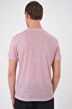 Ts 902 Comfort Fit Bisiklet Yaka Viskon Karışımlı Casual Açık Pembe Tişört
